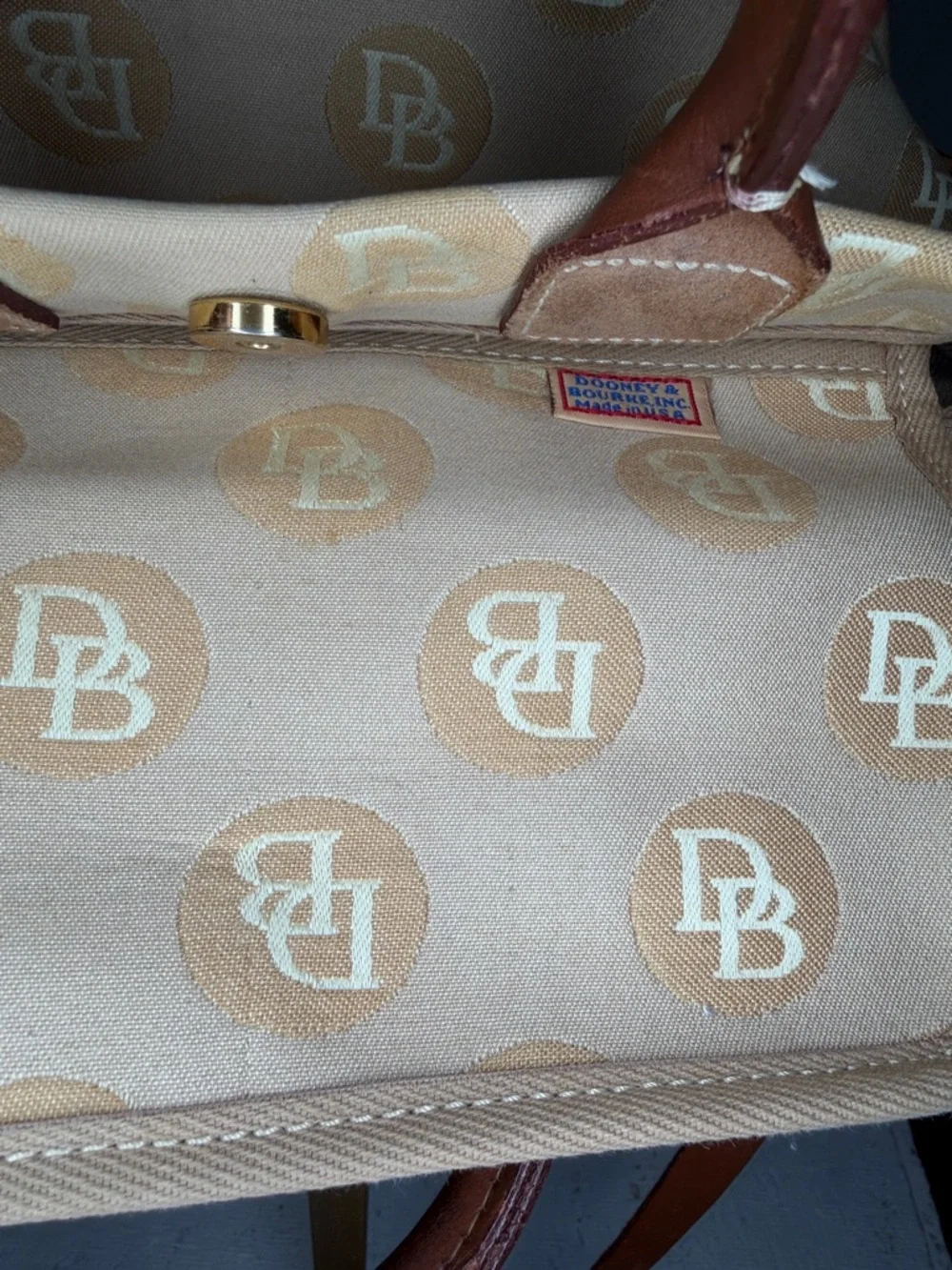 Dooney & Burke small tulip canvas tote very good use cond! - Picture 10 of 12